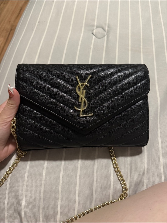 Saint Laurent Handbags - Saint Laurent Black Quilted Leather Crossbody with Gold YSL Hardware